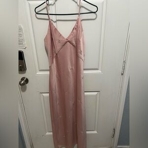 a new day Strapless Pink Dress with Floral Details